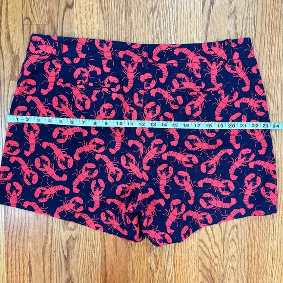 J. Crew Factory Plus Size 16 Navy Red Lobster print classic chino shorts - Picture 14 of 15